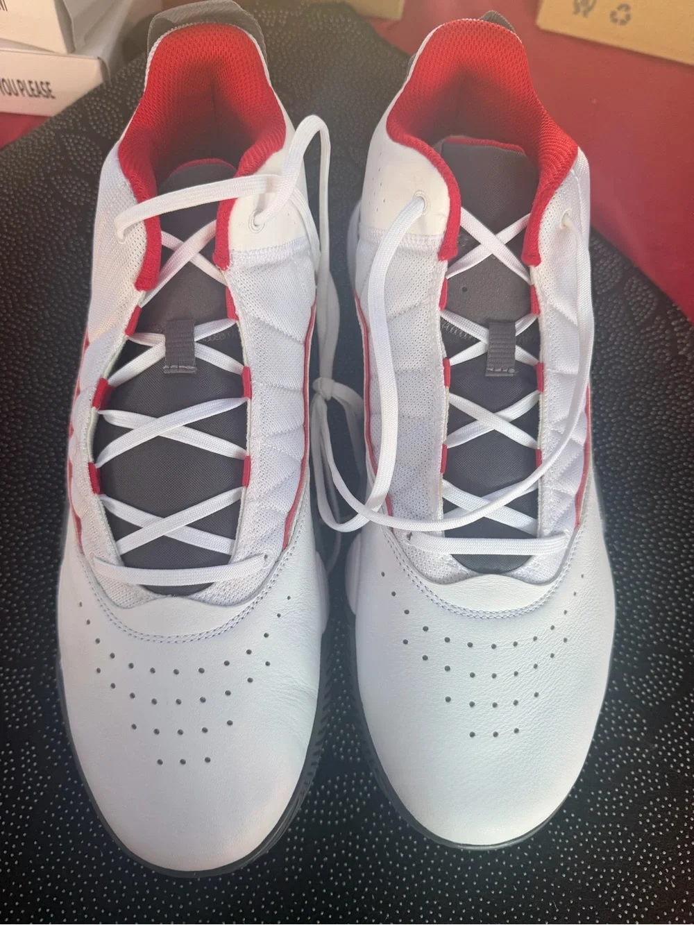 Jordan Men’s High-Top Basketball Shoes - White/Red/Gray